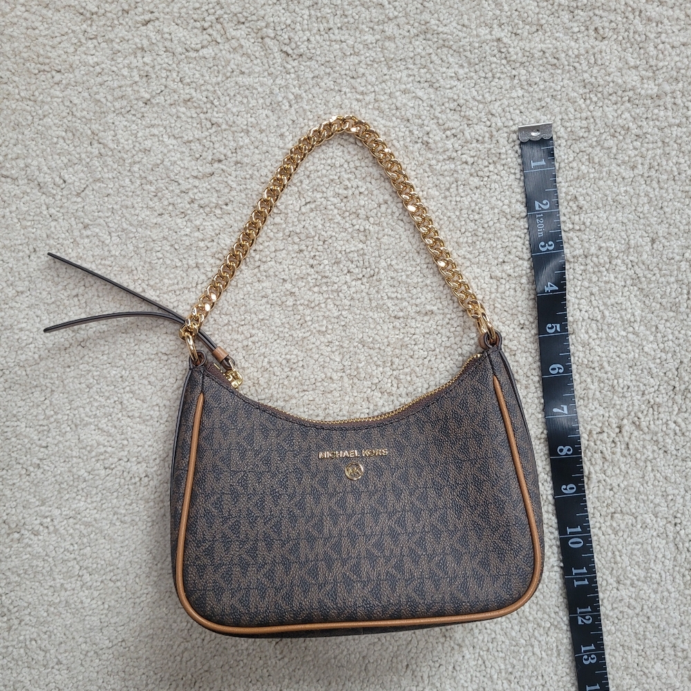 NWOT Michael Kors Monogram Jet Set Charm Small Logo Pochette - Picture 6 of 10
